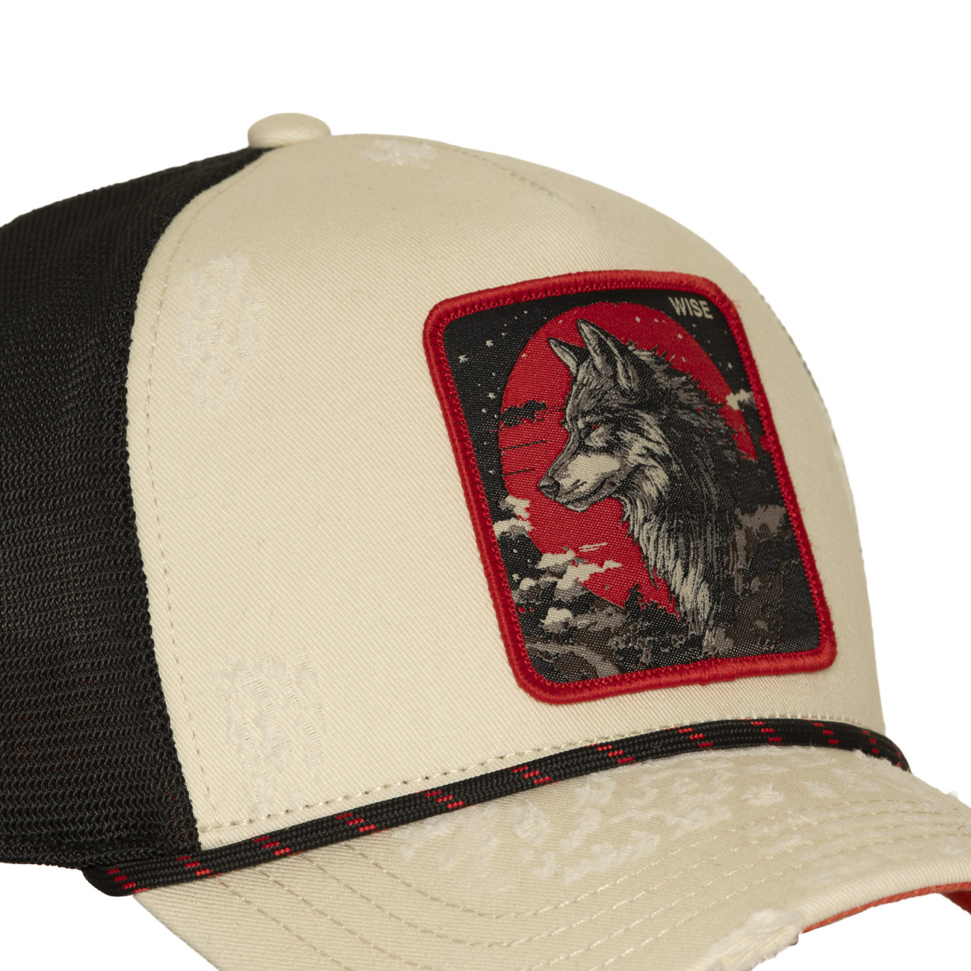 Casquette trucker premium avec filet et patch Wise Wolf
