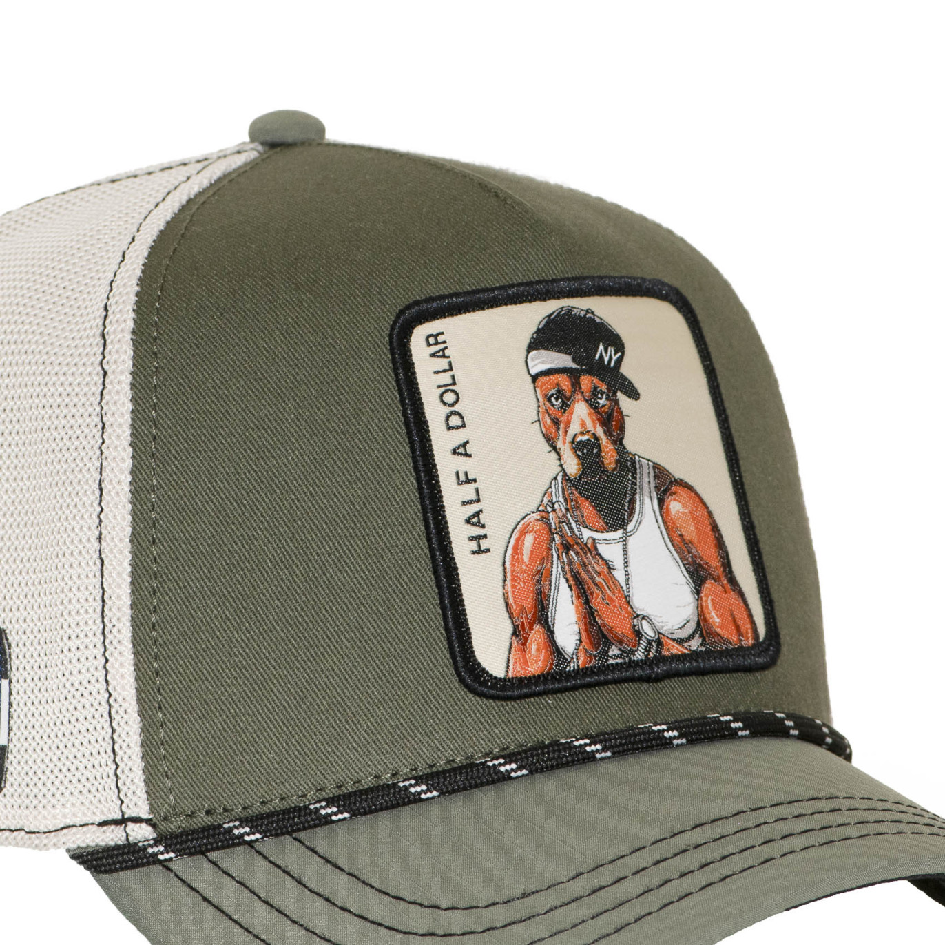 Casquette trucker premium avec filet et patch Half A Dollar