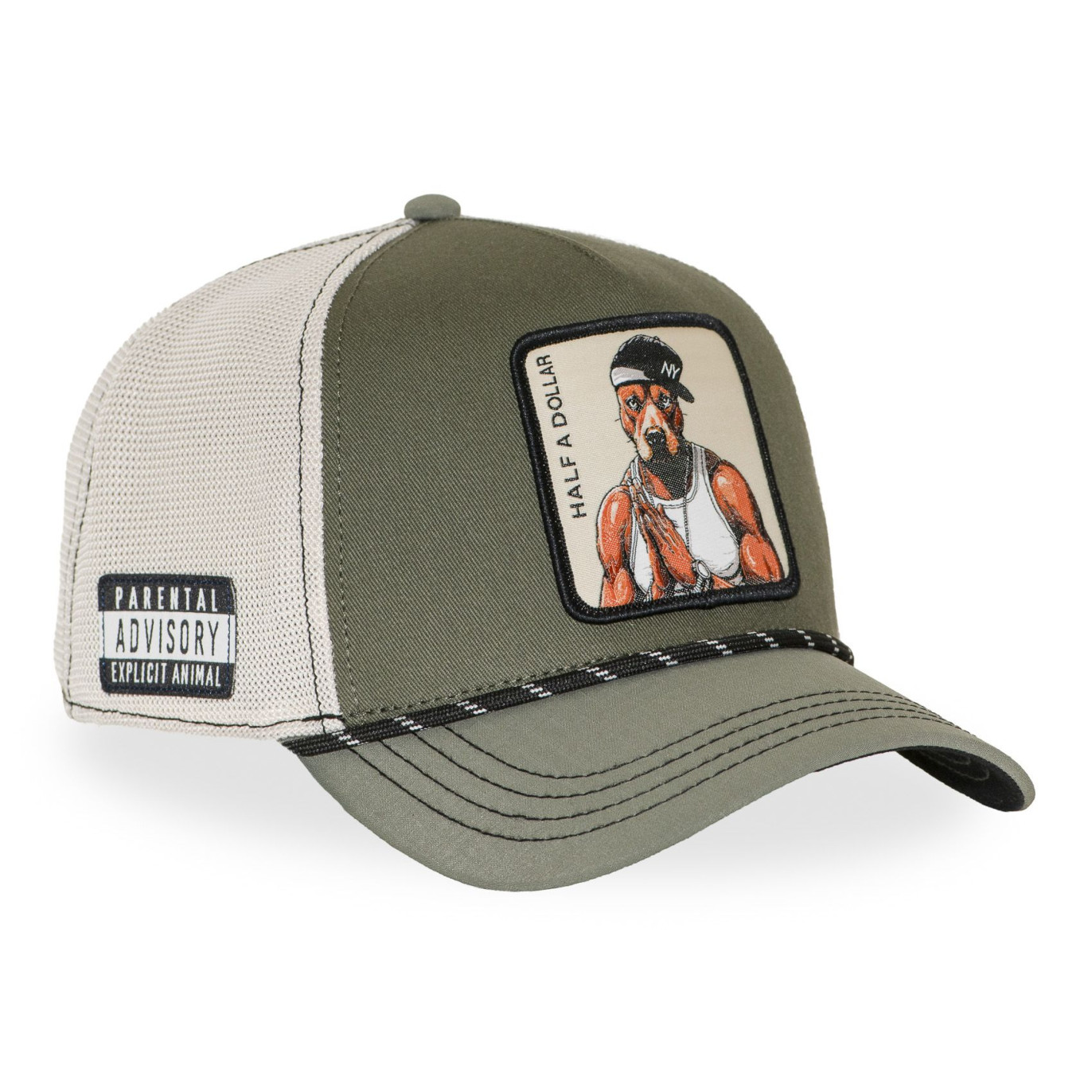 Casquette trucker premium avec filet et patch Half A Dollar