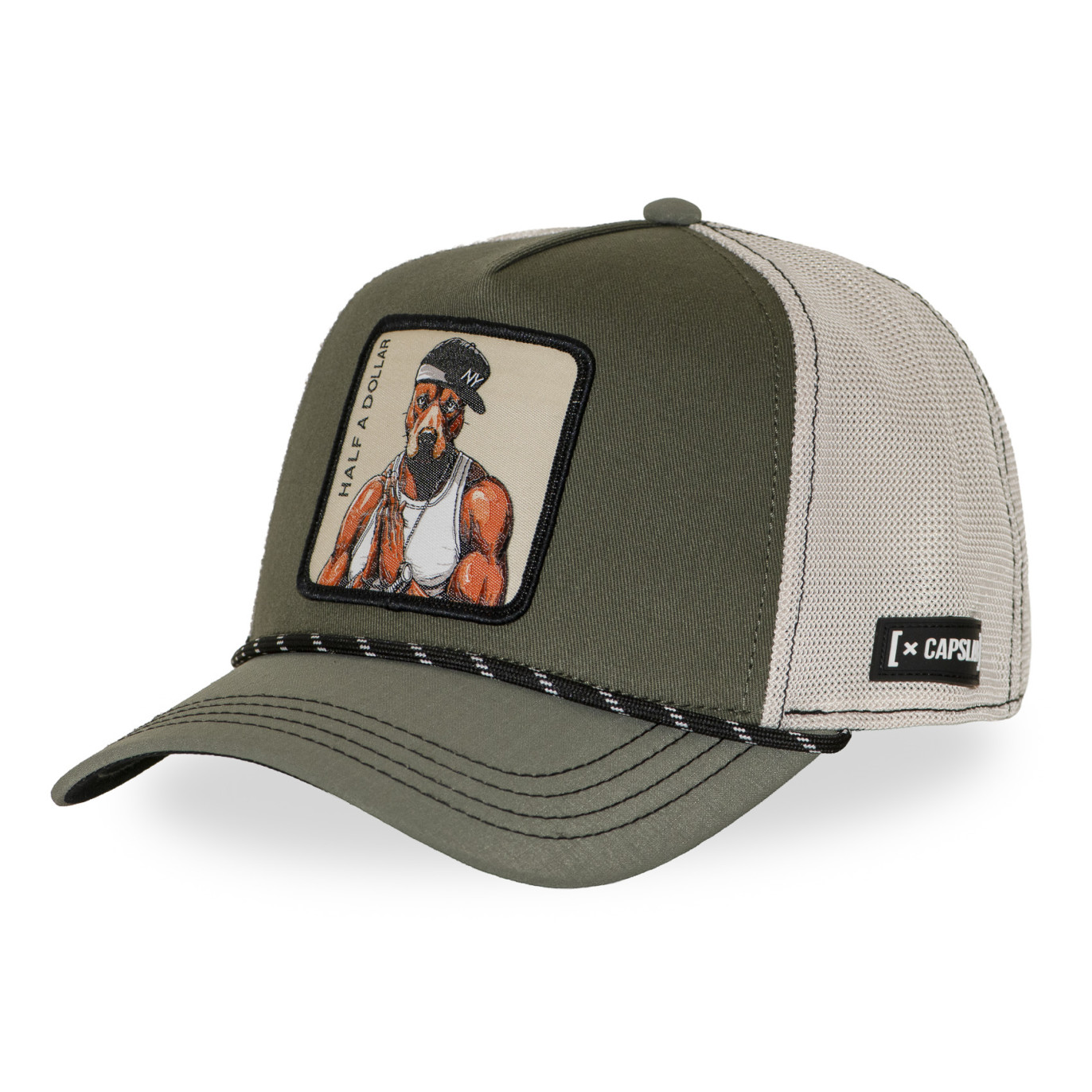 Casquette trucker premium avec filet et patch Half A Dollar