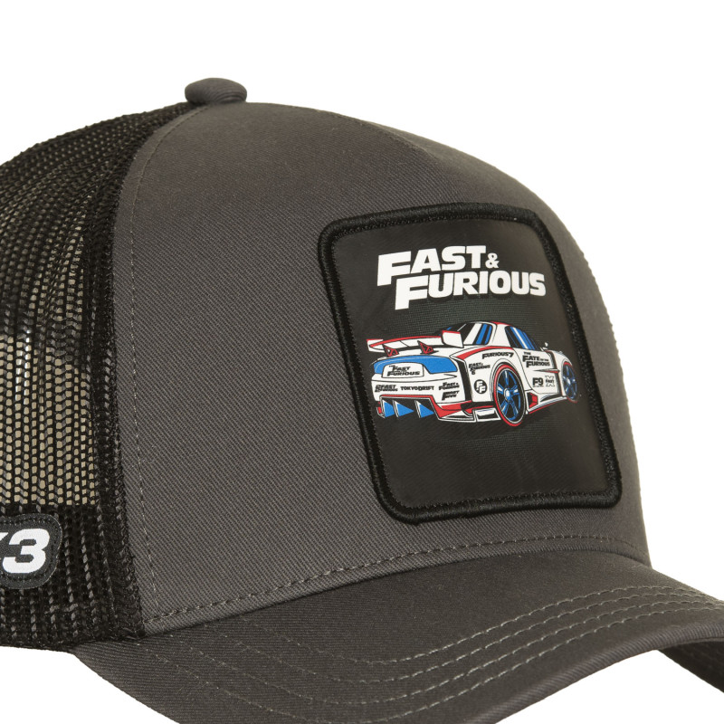 Casquette Trucker Fast And Furious Snapback Grise - Capslab